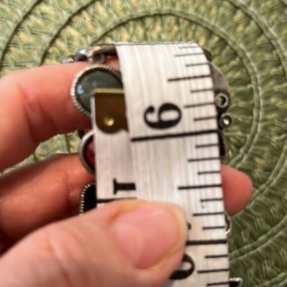 Gorgeous vintage pink black grey rhinestone stretch bracelet EVC - Picture 4 of 6